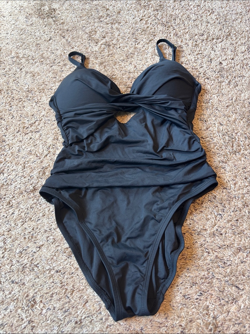 La Blanca Black Twist Front One-Piece Swimsuit
